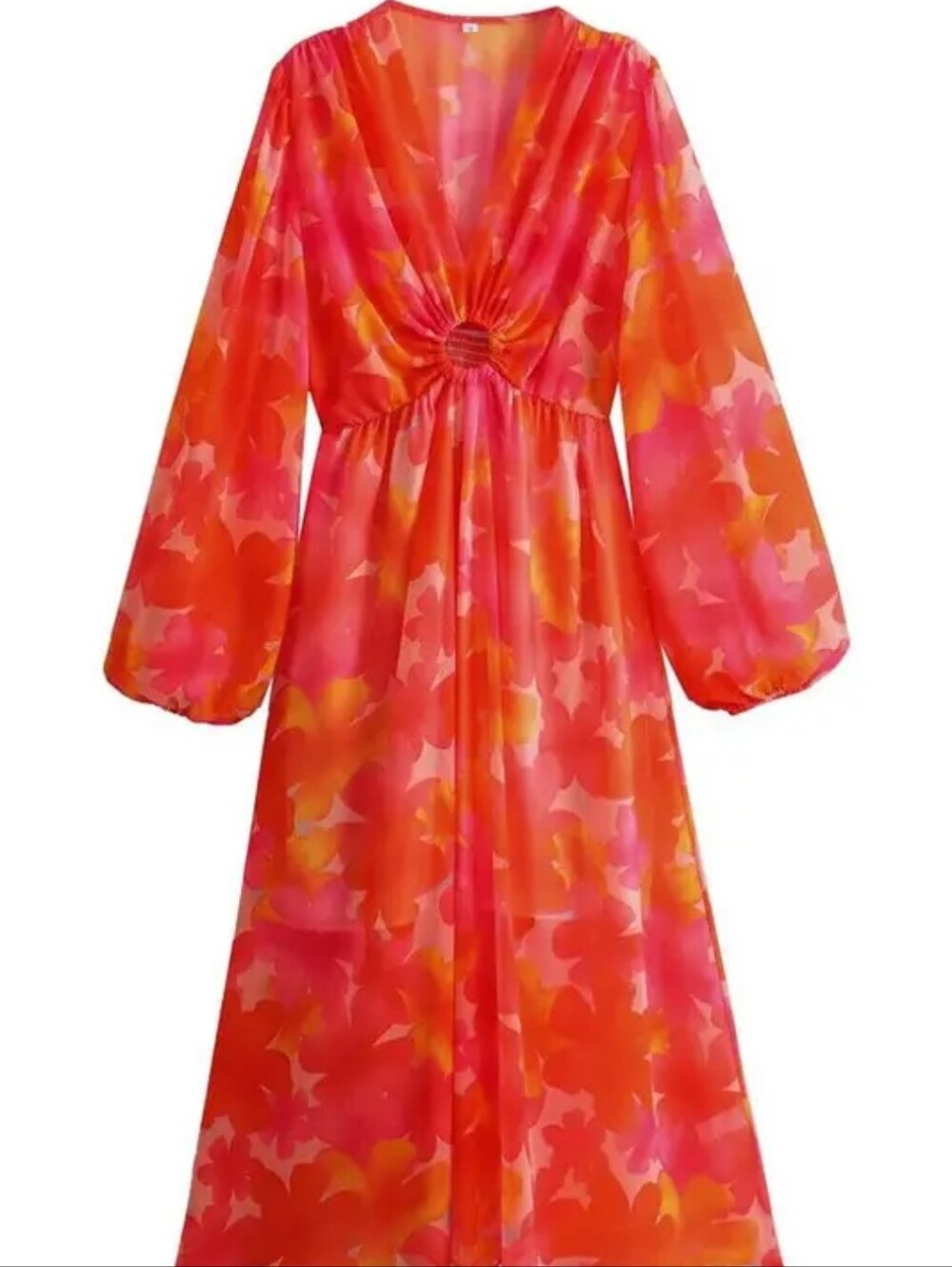 Sunday Up Floral Print Deep V- Neck Dress